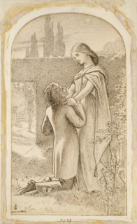 Two Lovers in a starlit Garden, 1862. Artist: Noel Paton.