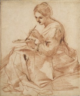 A Woman Painting (An allegory of painting), c1618. Artist: Guercino.