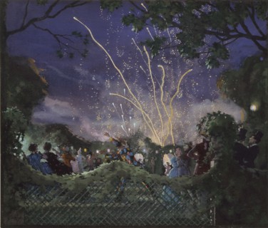 Fireworks, 1929. Artist: Konstantin Somov.