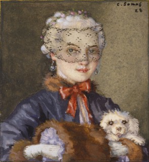 Lady with a Dog, 1928. Artist: Konstantin Somov.