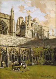Cloisters at New College, Oxford, late 19th century. Artist: John Fulleylove.