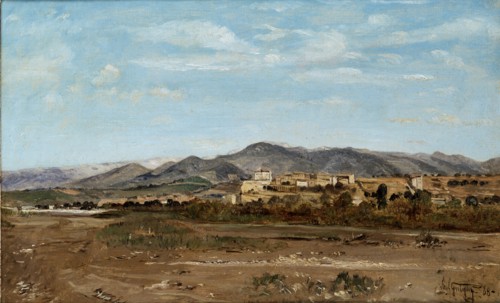 Village of Lauris, in Vaucluse on the Banks of the River Durance, 1868. Artist: Paul Guigou.