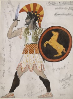 Design for Pollux's Costume in 'Helene de Sparte', c1910s. Artist: Leon Bakst.