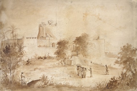 View of a military fortress, Christiansfort, Charlotte Amalie, St Thomas, West Indies, 1852. Artist: Camille Pissarro.