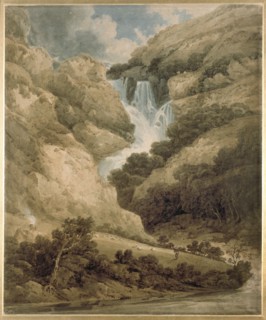 The Gorge of Wathenlath with the Falls of Lodore, Derwentwater, c1801. Artist: Thomas Girtin.