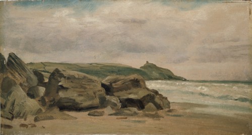 View towards Rame Head, Cornwall, 1850. Artist: Lionel Constable.