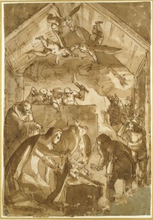 The Nativity, mid 16th century. Artist: Luca Cambiaso.