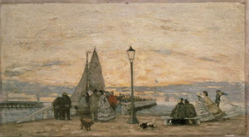The Jetty at Trouville: Sunset, 1862. Artist: Eugene Louis Boudin.