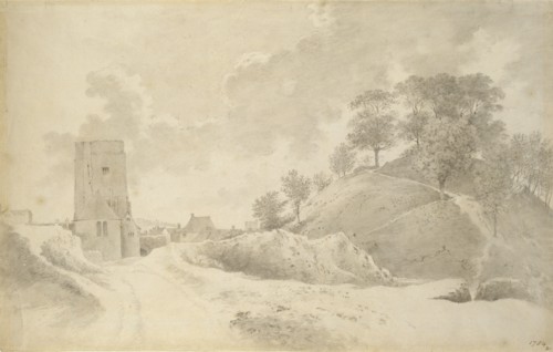 Oxford Castle and the Castle Mound, 27 May 1784. Artist: John Baptist Malchair.