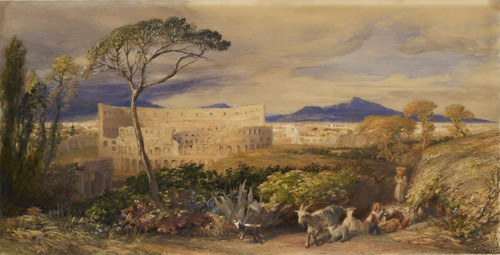 The Colosseum and Alban Mount, c1843. Artist: Samuel Palmer.
