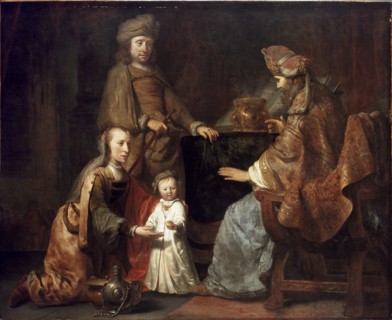 The Infant Samuel brought by Hannah to Eli, early 1660s. Artist: Gerbrand van den Eeckhout.