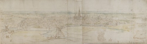 Panoramic View of s'Hertogenbosch (Den Haag) from an elevated Point to the South-West, c1545-50.. Artist: Anthonis van den Wyngaerde.