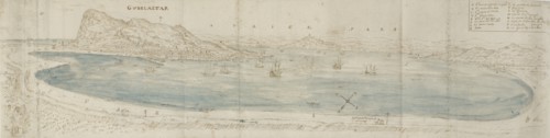 Panoramic View over the Bay of Gibraltar, c1567. Artist: Anthonis van den Wyngaerde.