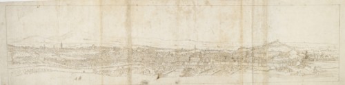 Panoramic View of Rome from Monte Mario, Castel S. Angelo in the Foreground, c1550s. Artist: Anthonis van den Wyngaerde.