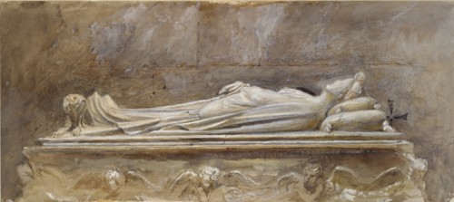The Tomb of Ilaria del Caretto in the Duomo, Lucca, 10 August-26 September 1874. Artists: Jacopo della Quercia, John Ruskin.