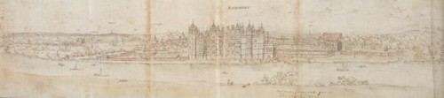 Richmond Palace from across the Thames, 1562. Artist: Anthonis van den Wyngaerde.
