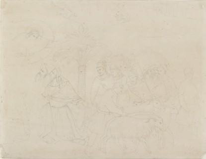 Pencil Outline of a Part of the Fresco of 'The Friends of Job', 1845. Artist: John Ruskin.