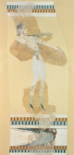 Fresco fragment, Late Minoan I Period, c1700-c1450BC. Artist: Unknown.