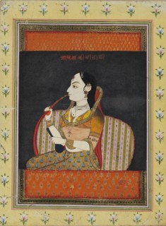 Bust of a woman in a jharoka window, 18th century. Artist: Unknown.