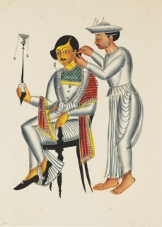 Young Bengali having his ears pierced, c1845. Artist: Unknown.