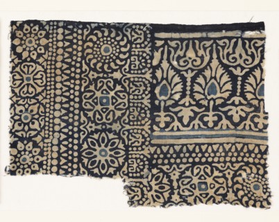 Textile fragment with rosettes, arches, stylized trees or flowers, and leaves, 1250-1350. Artist: Unknown.