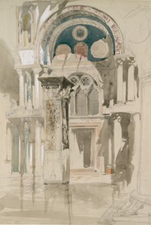 Part of Saint Mark's Basilica, Venice: Sketch after Rain, 27 May 1846. Artist: John Ruskin.