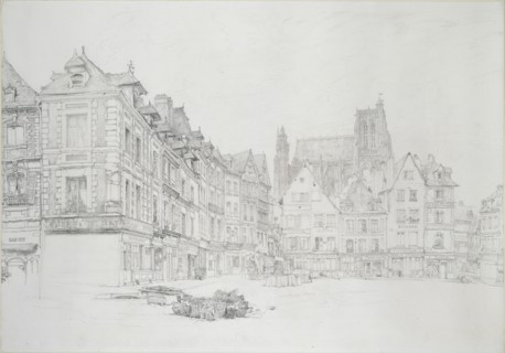 Study for Detail of the Market-Place, Abbeville, September - October 1868. Artist: John Ruskin.