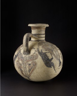 Bichrome IV barrel-shaped Cypro-Phoenician jug, Cypro-Archaic I Period , c750 -c600 BC. Artist: Unknown.