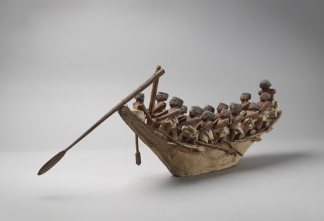 Model boat, IXth Dynast, c2125 - c2080 BC. Artist: Unknown.