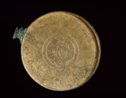 Cast bronze mirror-cover with bust of a woman in relief, 1st century BC - 1st century AD. Artist: Unknown.