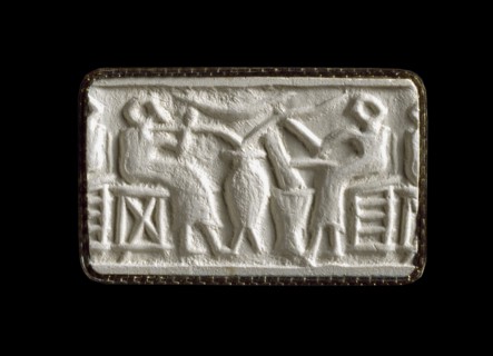 Cylinder Seal (Early Dynastic 'Human Activity' Scenes), ED II, 2750-2600 BC Artist: Unknown.