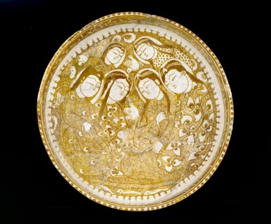 Bowl with seated figures by a stream, 1211. Artist: Unknown.