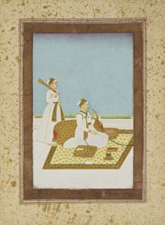 Figure on a terrace with a hookah, 18th-19th century. Artist: Unknown.