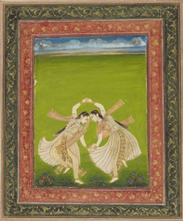 Pair of girls playing phugadi, 18th century. Artist: Unknown.