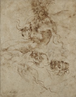 A Figure resembling a Triton, c1490-1560. Artist: Michelangelo Buonarroti.
