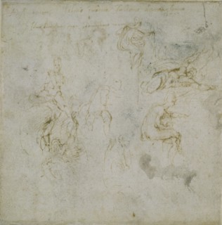 Recto: Eight Figure Studies. Verso: Figure Study, c1490-1560. Artist: Michelangelo Buonarroti.
