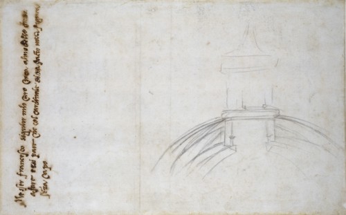 Sketch showing the Join of the Lantern and Cupola, and other Studies for St Peter's, c1490-1560. Artist: Michelangelo Buonarroti.