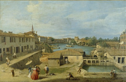 A View of Dolo on the Brenta Canal, c1725-1729. Artist: Canaletto.