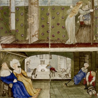 Sixteen tiles form eight illustrations of the 'Briar Rose' tale, 1862-1865. Artists: William Morris, Sir Edward Coley Burne-Jones.