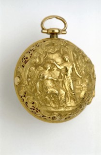 Gold pair-cased cylinder watch with quarter repeat, 1744. Artists: George Graham, John Ward.