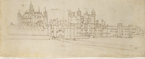 The Chapel and Gatehouse of Hampton Court Palace, c1550-1560. Artist: Anthonis van den Wyngaerde.