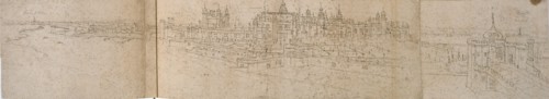 Hampton Court Palace from the River, c1550-1560. Artist: Anthonis van den Wyngaerde.