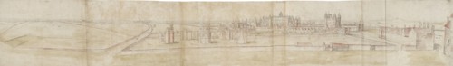 Hampton Court Palace from the North, c1550-1560. Artist: Anthonis van den Wyngaerde.