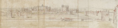 Hampton Court Palace from the North, c1550-1560. Artist: Anthonis van den Wyngaerde.