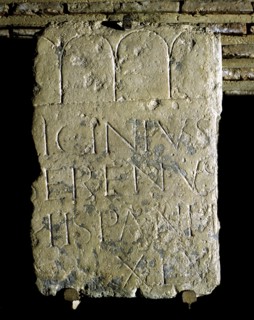 Stela in limestone, from the Oppidum of Pamplona.