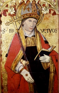 Altarpiece with the image of Sant Fruitós, in the crypt of the Collegiate Church of Santa Maria d?