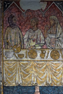 Murals of old Seo of Lleida, work close to 1300, belonging to the Canonja Refectory. Represents v?