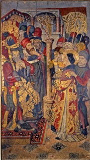 Saint Vincent before the judge and prefect Dacià, from the Altarpiece of Sant Vicenç de Sarria..
