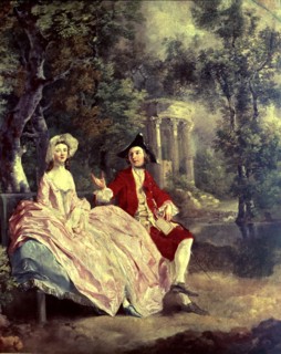 Conversation in the Park', detail of the canvas by Thomas Gainsborough.