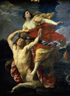 'Dejanire and the Centaur Nessus' work by Guido Reni.